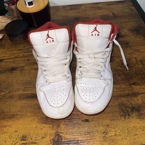 White and orange High-Top Sneakers Jordan Mids